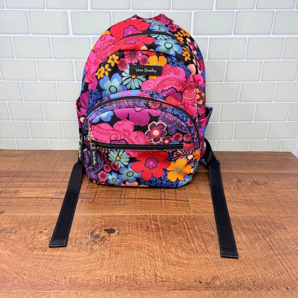 Vera Bradley Multicolor Floral Mini Backpack in Pink, Red, Blue, Orange